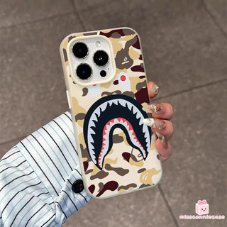 Ốp Lưng Cho IPhone 11 12 14 15 13 16 17 Pro Max 7Plus 6 7 15 16 14 6s Plus XR X XS Max Ngụy Trang Thoáng Mát Họa Tiết Cá Mập Mới 2 Trong 1 Bìa Mềm