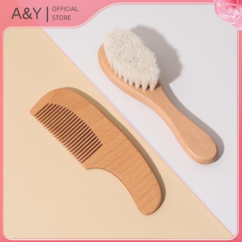 A & Y 2 Chiếc Chăm Sóc Cho Bé Tóc Len Bàn Chải Gỗ Sồi Lược Massage Sơ Sinh Cho Bé Bộ Quà Tặng Tắm Tự Nhiên Bàn Chải Cho Bé.