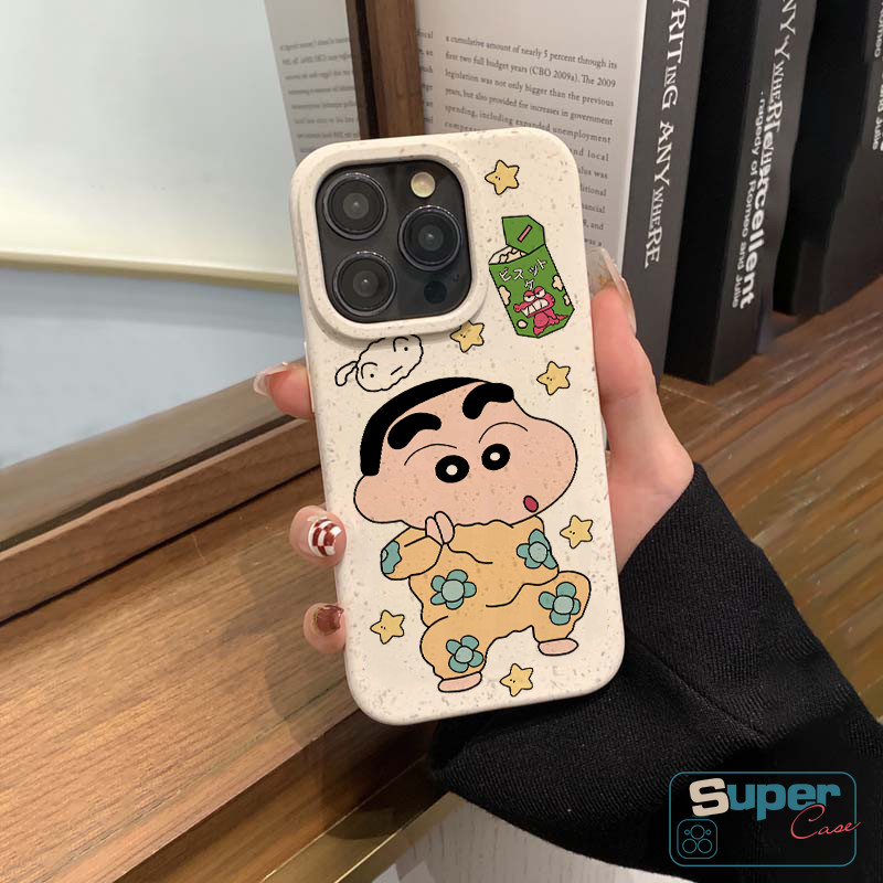 Ốp Lưng Tương Thích Cho IPhone 11 15 13 16 17 14 12 Pro Max Air XR X XS Max 7 13 12 16 17 Pro 14 15 6 6s 16 8 Plus SE 2020 Hoạt Hình Thời Trang Crayon Shin-chan Star Bìa mềm