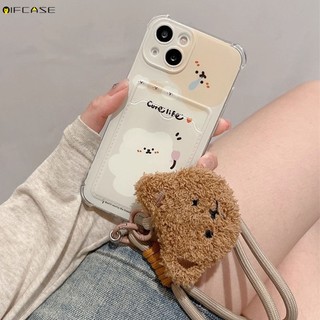 Tương Thích Cho Samsung Galaxy S25 Edge S24 S23 S22 S21 Plus FE + Note 20 Ultra 5G 4G Vỏ Điện Thoại Có Dây Đeo Sang Trọng Gấu Hoa Hộp Đựng Thẻ Dễ Thương