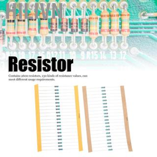 Hilivn Bộ điện trở màng kim loại cho linh kiện điện tử 2600PCS 1/4W ĐIỆN TRỞ Độ bền cao và thiết thực
