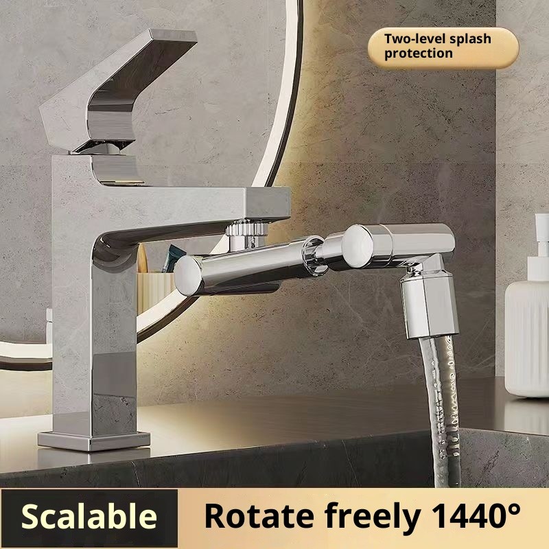1440° Có thể xoay được Vòi kim loại có thể mở rộng Máy sục khí phòng tắm Vòi phun bong bóng chống nước Vòi lọc vòi tiết kiệm nước mở rộng