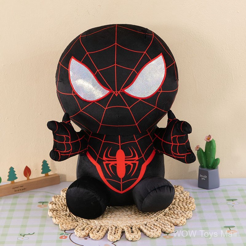 Hàng sẵn có Dark Spiderman Búp bê Anh hùng Đồ chơi sang trọng Gối ngủ Ragdoll Quà tặng sinh nhật cho trẻ em