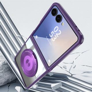 360 Xoay Vòng Kim Loại Acrylic Cứng PC Dành Cho Samsung Z Flip 7 Flip 6 Flip 5 7FE Từ Đứng Bóng Trong Suốt Chống Sốc Vỏ Bảo Vệ