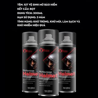 Xịt Làm Sạch Nón Bảo Hiểm 300ml – Dạng Bọt Tuyết, Khử Trùng, Diệt Khuẩn Mạnh Mẽ