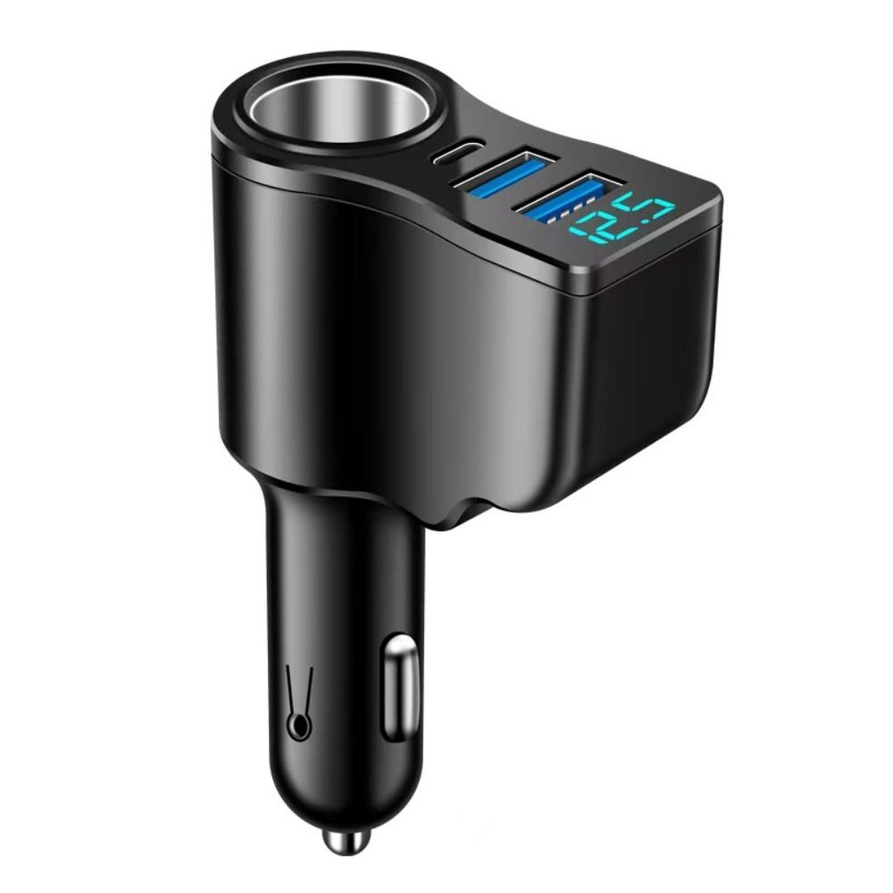 Tàu sạc nhanh ô tô 66W Sạc điện thoại 4 cổng Type C QC 3.0 Kèm màn hình LED Tương thích đa thiết bị Xe hơi Ford Toyota Hyundai