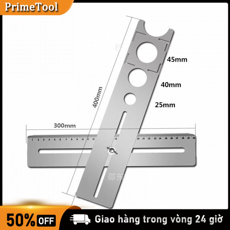 Thước đo góc, định vị lỗ gạch ốp lát Không gỉ Inox 201  Khoét lỗ gạch men, kính Đa năng
