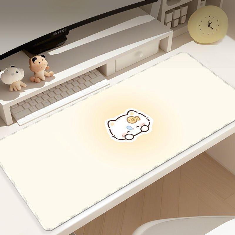 Thảm trải bàn chơi game Gradient dễ thương - Tấm lót chuột lớn chân dung mèo tối giản, dày 3mm & chống trượt