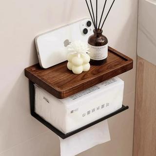 Sao BiểnHome Kim Loại Quả óc chó Gỗ Chắc Chắn Đục Lỗ Phòng Tắm Nhà Vệ Sinh Giấy Dán Tường Giấy Vệ Sinh Kệ Giấy