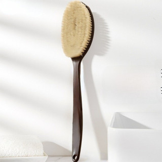 Bàn chải tắm COZYNEST, Bàn chải tắm tóc mềm mại cọ xát lưng Pig Mane, bằng gỗ sáng tạo Tay cầm dài Massage chà lưng Dụng cụ làm sạch hiện vật