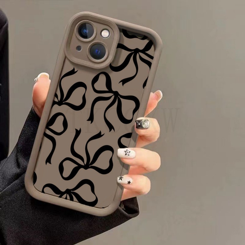 Tương thích với Honor 400 Pro 200Smart 200 400 Lite X6C X9D X7D X7B 90 Lite Magic 5 4 Pro 7 Lite Vỏ mềm silicon buộc nơ đen thời trang