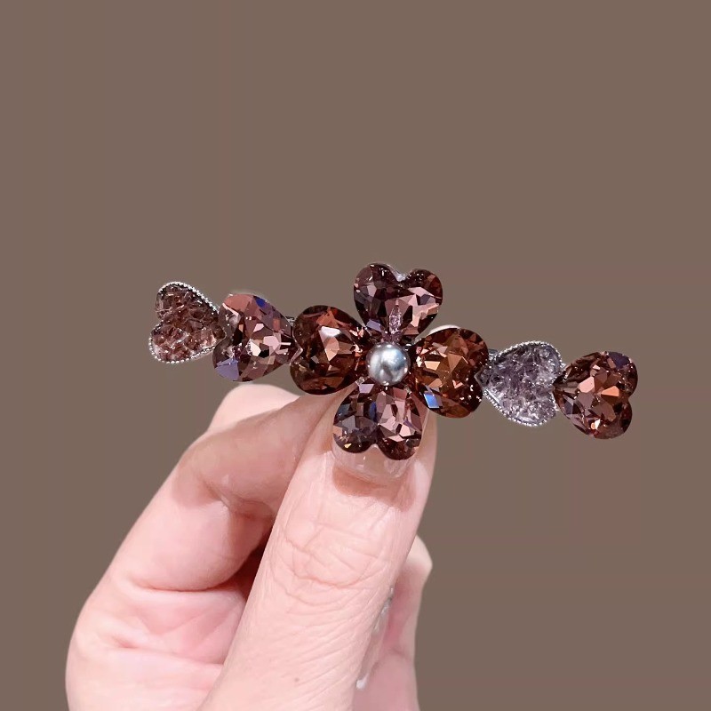 Kẹp Tóc Hoa Pha Lê Cao Cấp Style Hàn Quốc - Sang Trọng Cho Nửa Đầu Và Ngang Tóc