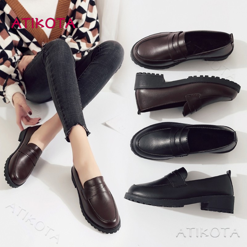 Giày Đế Bằng Nữ Atikota Slip-on Thời Trang Quý Ông Đa Năng Thoải Mái Nhẹ Tối Giản Đế Bằng Thường Ngày