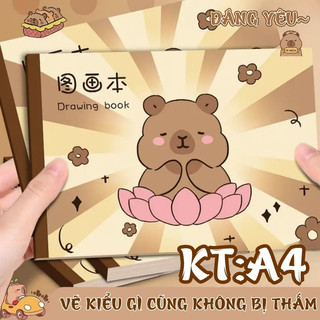 Vở vẽ A4 20 trang giấy dày chống thấm họa tiết hoạt hình vui nhộn học sinh mỹ thuật tiện dụng hot