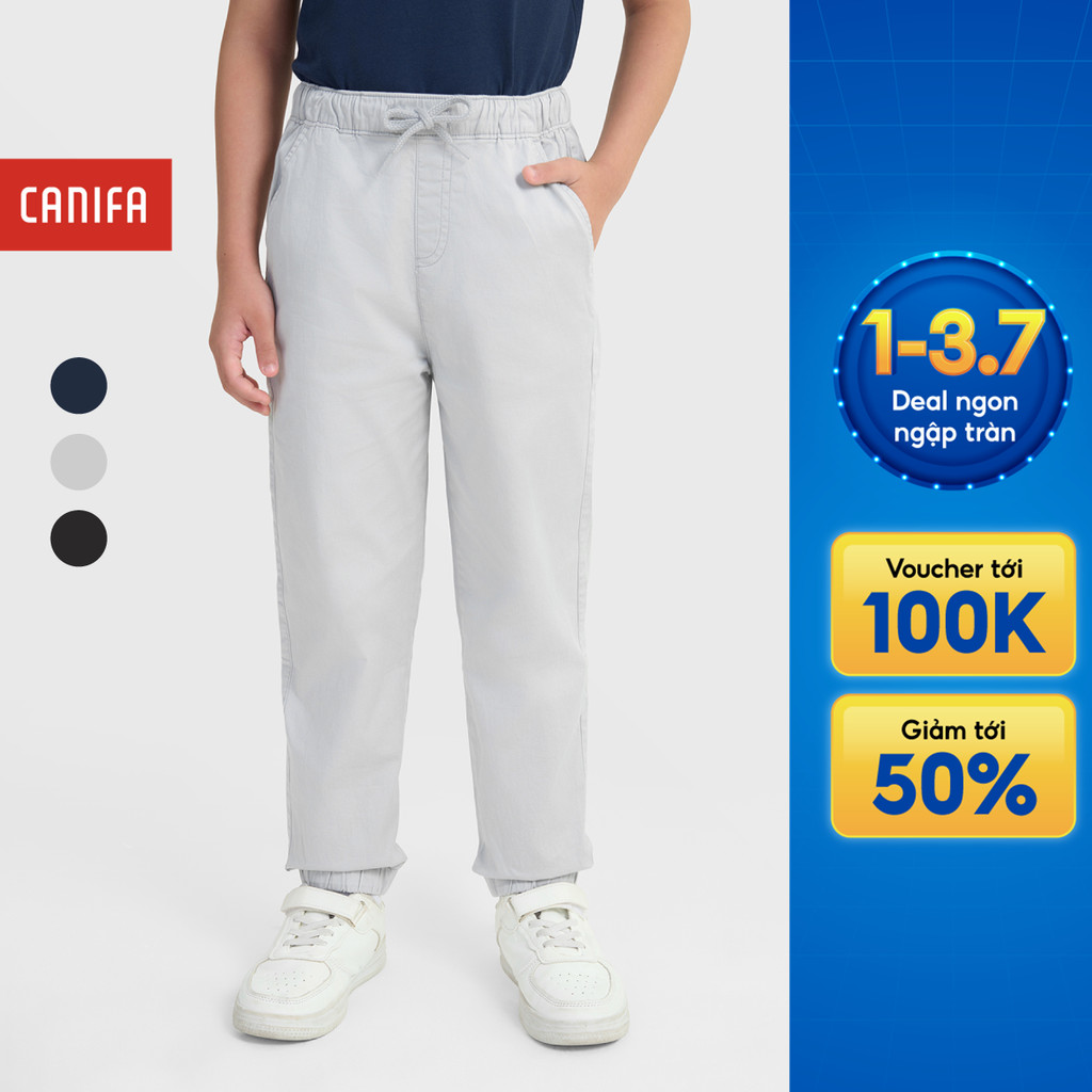 Quần khaki bé trai CANIFA ống rộng cạp chun 2BK25A002