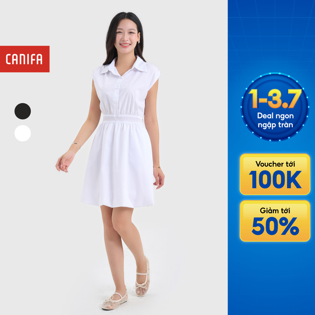 Váy liền nữ CANIFA dáng A cổ sơ mi 6DS25S012