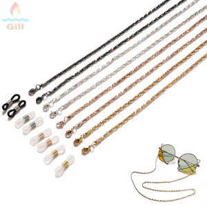 GILL Kính Mát Dây, Hạt Kim Loại Rỗng Dây Đeo Kính, Phong Cách Punk Dây Chống Trơn Trượt Kính Mắt Dây Buộc Nam Nữ