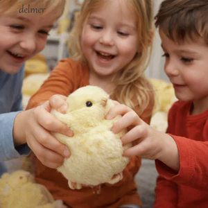 DELMER Squishy Pinching Đồ chơi, Thiết kế dễ thương Đồ chơi Squishy gà vàng, Trò chơi bật lên Silicone Kết cấu mực phục hồi chậm Hen Chicks Bóp đồ chơi Trò chơi giác quan