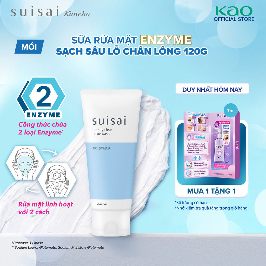 SUISAI Sữa Rửa Mặt Enzyme Sạch Sâu Lỗ Chân Lông 120g