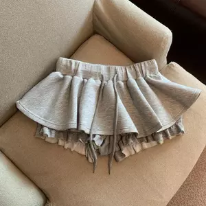 Váy Bud Gợi Cảm Màu Đen Nữ Mùa Hè Hot Girl Culottes Váy Nửa Eo Cao Chữ a Váy Mini Lông Tơ