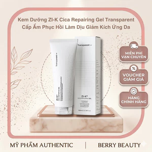 Kem dưỡng ZI-K Cica Repairing Gel Transparent 100ml | Phục hồi, làm dịu, cấp ẩm, giảm kích ứng