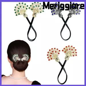 MERIGGIARE Kiểu Tóc Xoắn, Cuộn Dụng Cụ Tóc Mũ Tóc Bun Maker Xoắn, Hình Con Công Thanh Lịch Dễ Dàng Chụp Nhanh Kẹp Tóc Nữ