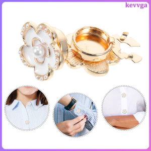 2 Chiếc Thanh Lịch Nút Có Hợp Kim Khuy Sét Cho Nữ Trang Trí Quần Áo Trang Sức Kẹp Trang Trí Kevga