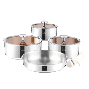 Bộ nồi inox Morico cán rời, Inox 304 Cao Cấp, Tay Cầm Tháo Rời, Dùng Được Cho Mọi Loại Bếp, Lò Nướng