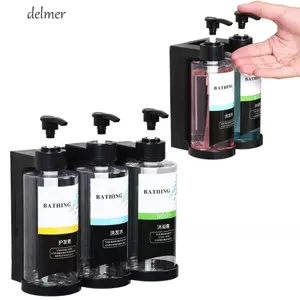 Hộp đựng xà phòng thủ công DELMER, Không đục lỗ Chai bơm rỗng trong suốt, Dễ dàng lắp đặt Khóa nạp lại Máy ép tay Hộp đựng kem dưỡng da tắm Gel tắm