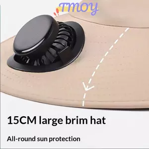 TMOY Quạt chạy bằng năng lượng mặt trời Buet Hat dành cho nam Qui Dry Mũ vành lớn để đi xe đạp Bãi biển mùa hè TMOY