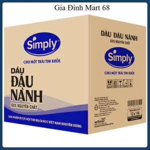 Thùng 12 chai dầu ăn 1L,2L simply nguyên chất.