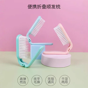 Di Động Có Thể Gập Lại Mini Lược Du Lịch Lược Chải Tóc Nhựa Ướt Khô Xoăn Thẳng Tạo Kiểu Tóc Bàn Chải