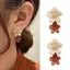 Bông tai Dangle hai màu nâu dành cho nữ Trang sức thời trang Hàn Quốc Tiệc cưới Cô gái Phụ kiện trang sức thanh lịch [Mina]