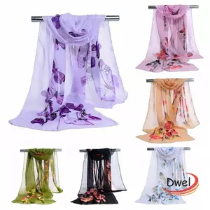 Khăn choàng DWEL lụa nữ thời trang bướm