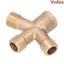 Bộ chia ống VVDZA, Đầu nối chéo ống đồng vàng, Phụ kiện dụng cụ làm vườn Dễ dàng lắp đặt M14 * 1.5mm Sợi 4 chiều Bộ chia ống chéo Làm sạch sân nhà