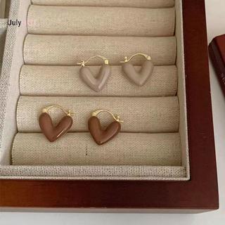 JULYHOT Pháp Lãng Mạn Men Đỏ Hình Trái Tim Mặt Dây Chuyền Bông Tai Trang Sức Thời Trang Cho Nữ Bông Tai Phụ Kiện Massivedeals