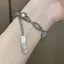 PNPIA- Kiss Trang Sức Kpop Vòng Tay Thép Titan Cho Nữ Y2K INS Thời Trang Hàn Quốc sel Mặt Dây Chuyền Vòng Tay Pulseras Quà Tặng