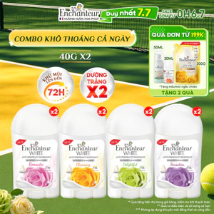 Combo 2 Sáp Khử Mùi Enchanteur Khô Thoáng Dưỡng Trắng từ Niacinamide Hương Nước Hoa Pháp Cao Cấp 40g
