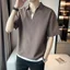 Áo thun polo Ice Silk Áo thun ngắn tay nam mùa hè mỏng giả Áo sơ mi hai mảnh cổ chữ v Áo thun nửa tay thông thường hàng đầu cho nam JMY