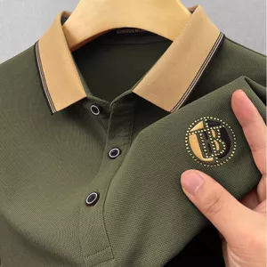 Áo Sơ Mi POLO Mùa Hè Nam Tay Ngắn Công Sở Cổ Áo Phù Hợp Với Áo Thun Rời Thêu Top Hợp Thời Trang YYCI