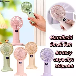 Quạt mini cầm tay LACYESUK, Quạt trưng bày kỹ thuật số đế ổn định nhẹ, Quà tặng chu đáo Kích thước nhỏ Thiết kế thực tế Quạt làm mát nhỏ gọn Sử dụng máy tính để bàn