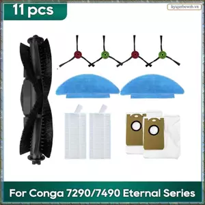 11 Chiếc Cho 7490 / 7290 Eternal Robot Hút Bụi Phụ Kiện Dự Phòng Túi Bụi Bao Chính Bên Bàn Chải Hepa Lọc Cây Lau Nhà