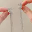 < Honeyba > Thời trang sáng bóng Zircon Moon Star Long sel Ear Clip Không xỏ khuyên Bông tai Thiết kế hợp thời trang Vòng đeo tai nữ sang trọng Trang sức dự tiệc Đẹp