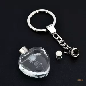Stay Glowing Acrylic Heart Móc khóa Thiết kế hoa hồng lãng mạn Mặt dây chuyền hoàn hảo