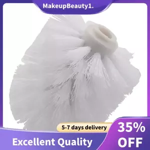 Phụ kiện phòng tắm dự phòng thay thế Bàn chải làm sạch nhà vệ sinh bằng nhựa trơn Giá đỡ đầu màu trắng (2x Đầu trắng)