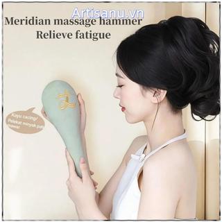 Búa Massage ARTISANU, Massage Kinh Tuyến Handmade Mugwort Búa, Thực Tế Tự Massage Di Động Bấm huyệt Búa Sức Khỏe Giảm Mệt Mỏ