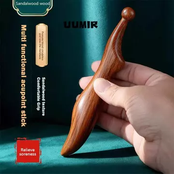 UUMIR Massage Điểm Stick, Nút bấm bấm huyệt Trị liệu cổ Thanh bấm huyệt, Trị liệu bàn chân Kinh tuyến Dụng cụ cạo gỗ đàn hương Con lăn cơ thể Massage cơ thể
