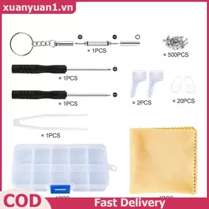 XUAN 500 Chiếc Kính Mắt Kính Chống Nắng Bộ Dụng Cụ Sửa Chữa Có Ốc Vít Miếng Lót Mũi Tua Vít Hạt Các Bộ Phận Quang Học Các Loại VN