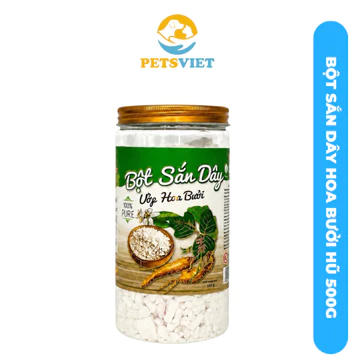 BỘT SẮN DÂY ƯỚP HOA BƯỞI HŨ 500G BỘT SẮN DÂY THƠM TỰ NHIÊN PETSVIET