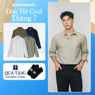 Áo Sơ Mi Linen Nam Tay Dài ICONDENIM Coastal Breeze Form Regular SMID0277